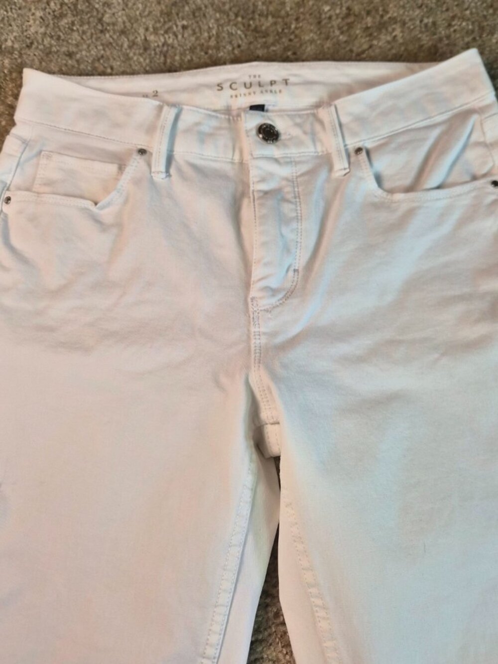 White House Black Market Women’s The Sculpt Skinny Ankle Jeans Size 2 White G044 - Picture 2 of 10